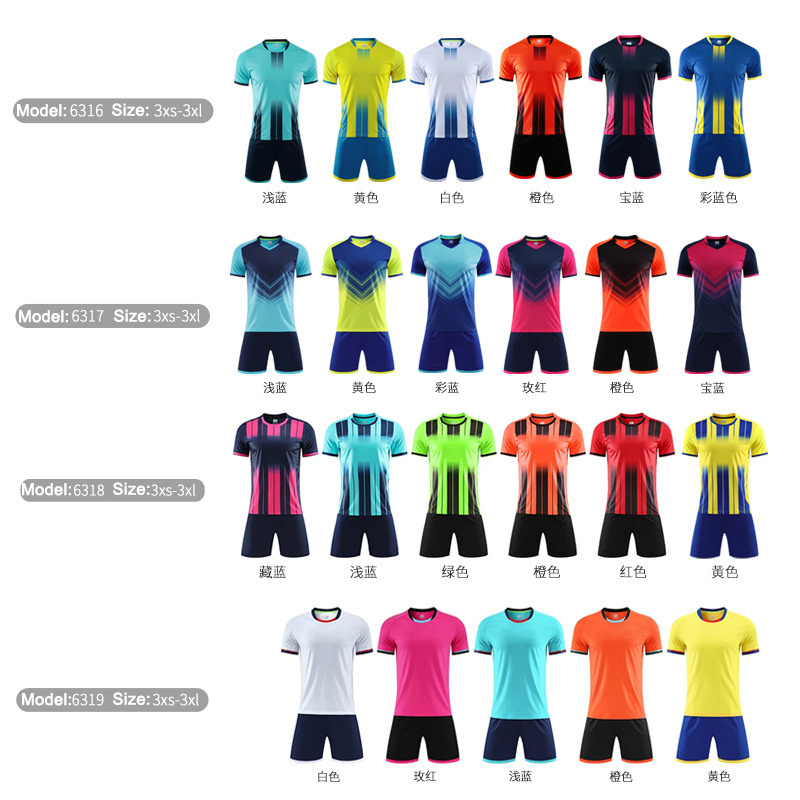 100% Polyester Custom Number Neon Green Soccer Set Soccer Wear Football T-Shirts