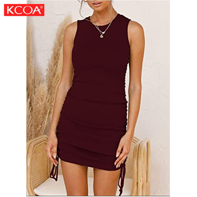 High Quality Tight Fitting Drawstring Sheath Dress Womens Mini Club Prom Dresses