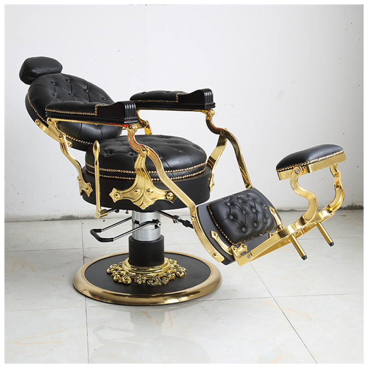 Salon Furniture Manufacturer Hairdressing Shop Barber Chair Men's Retro Oil Head American Barber Shaving Chair Can Be Put down