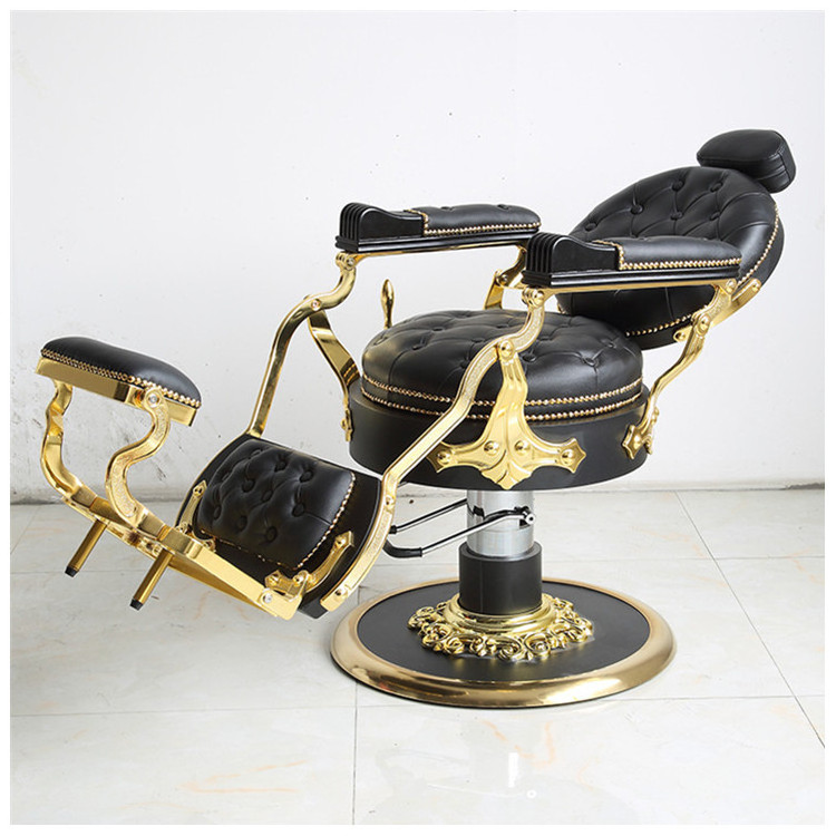 Salon Furniture Manufacturer Hairdressing Shop Barber Chair Men's Retro Oil Head American Barber Shaving Chair Can Be Put down