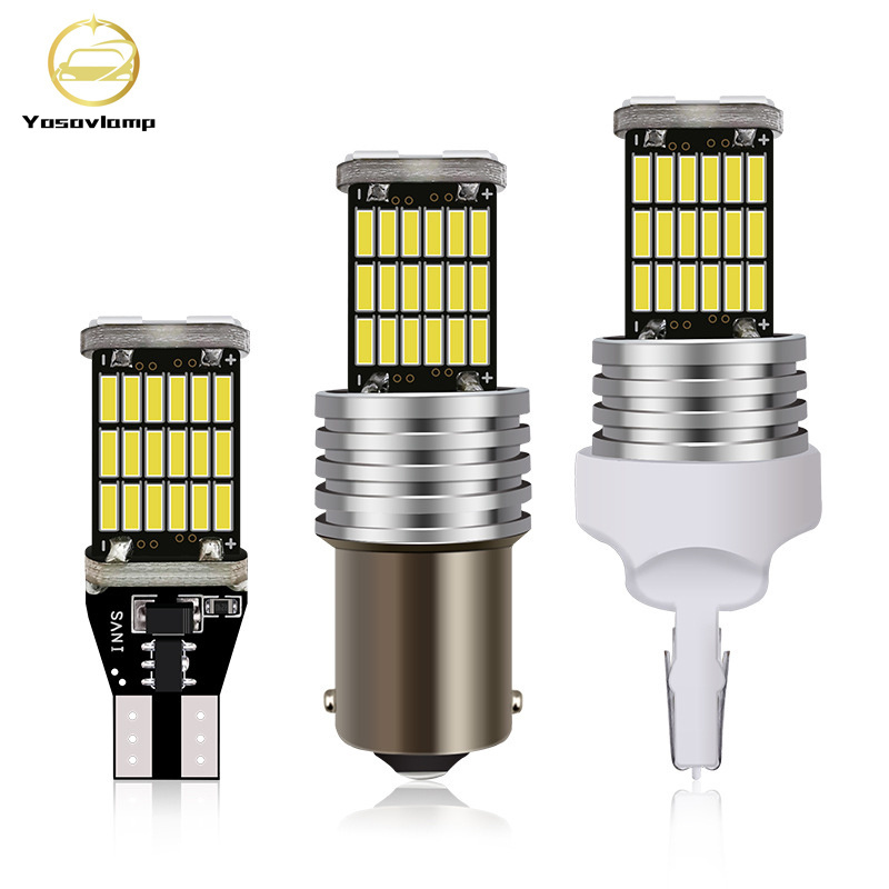 Yosovlamp high brightness car led lighting P21W PY21W bulb 1156 BA15S led 45smd LED reverse lights P21W 45smd for stop lights