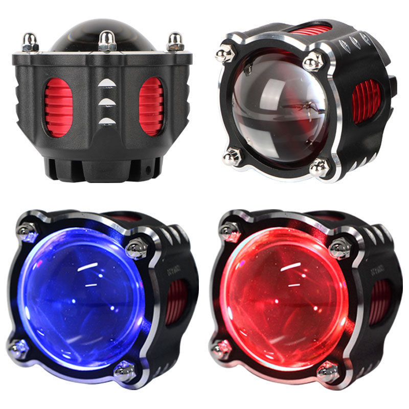 Yosovlamp K4 car LED headlights 55W red and blue dual color lens spotlight 10000LM motorcycle high beam headlights