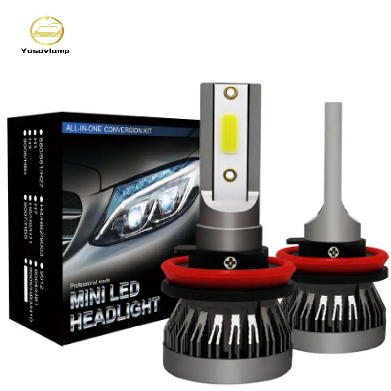 Yosovlamp Factory price 2pcs Car LED Headlight 6000LM 6000K Mini LED Bulb H1 H4 H11 9006 New Hot Selling Car Headlight Fog Light