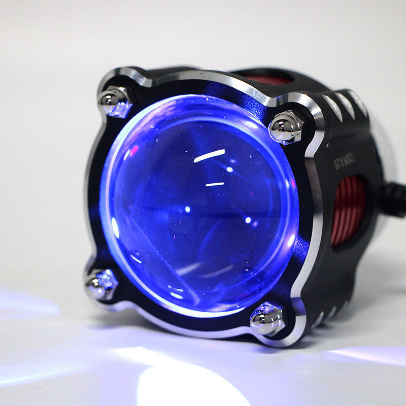 Yosovlamp K4 car LED headlights 55W red and blue dual color lens spotlight 10000LM motorcycle high beam headlights