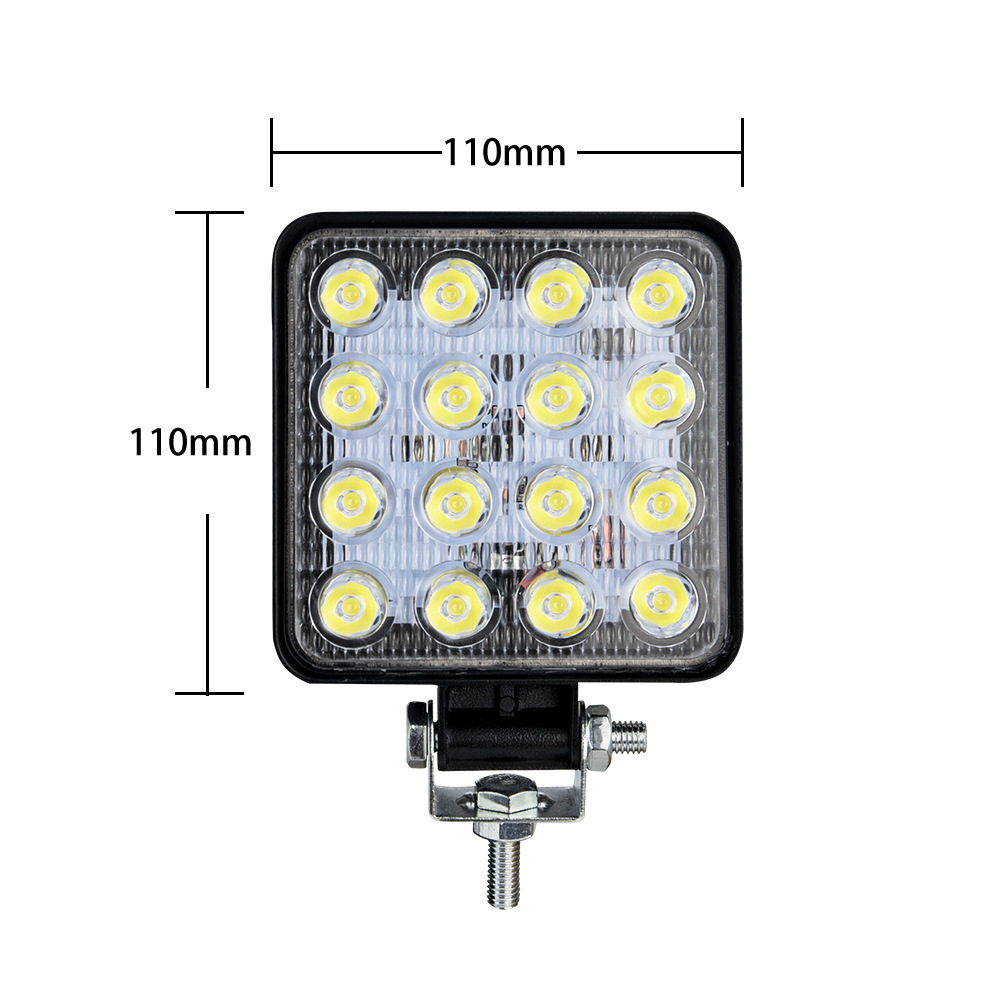 Yosovlamp Automotive LED Work Lights Square 16 Lights 48W Auxiliary Lights Modified Headlights Engineering Spotlight Headlights