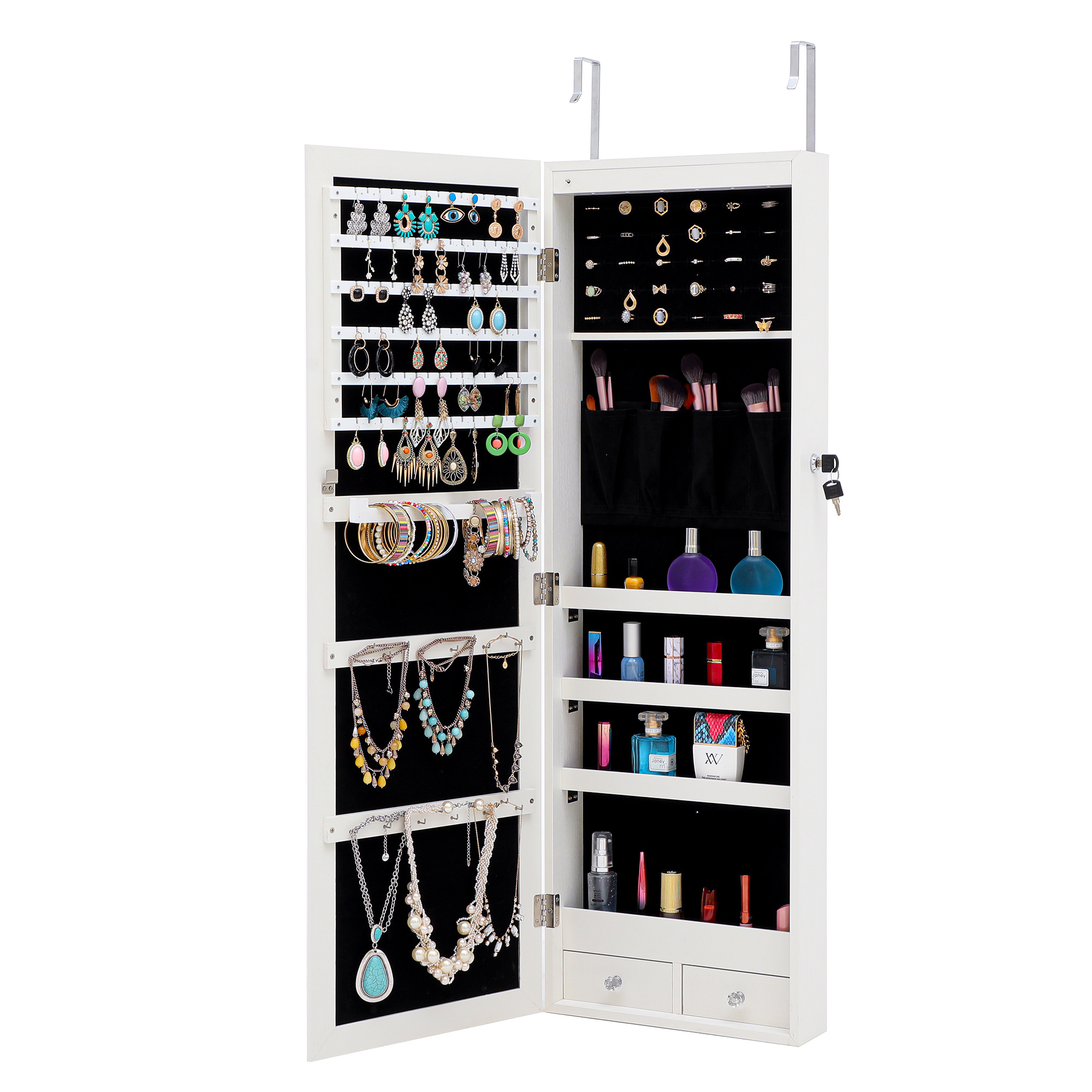 2023 Full Length Mirror Standing Lights Jewelry Cabinet Eco Friendly Mirror Jewelry Armoire with LED