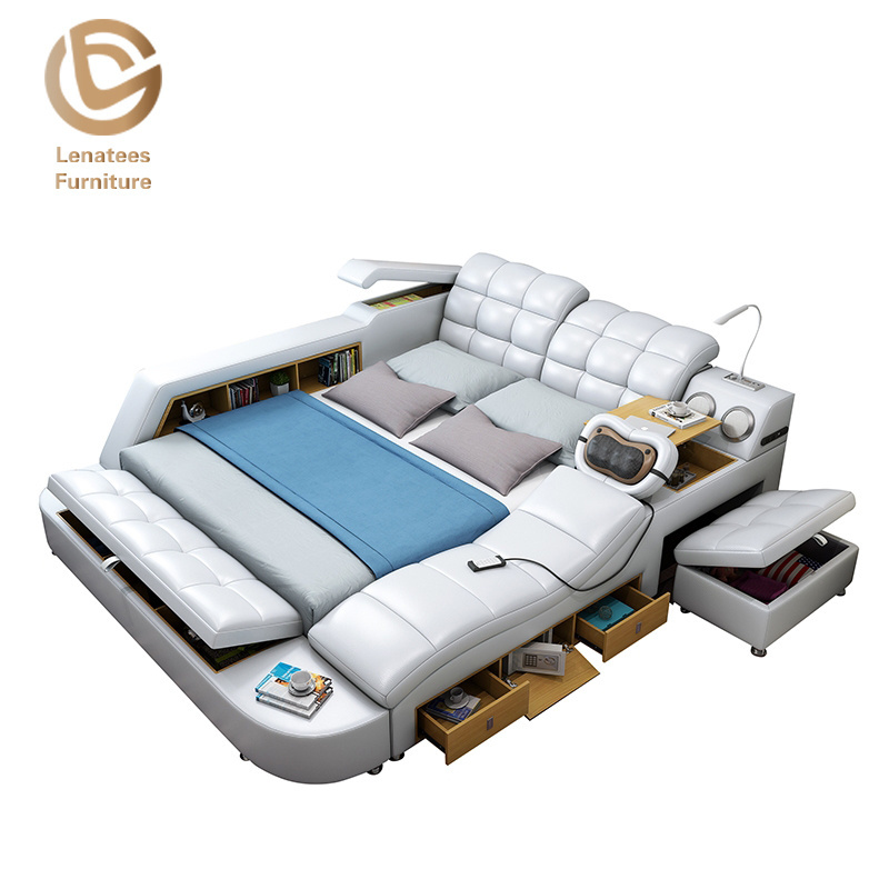 hot sale modern nice design high quality upholstered platform bed bedroom multifunctional bed furniture