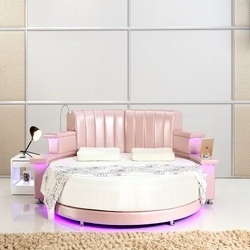 girls bedroom furniture pink big round leather bed cheap round beds for sale