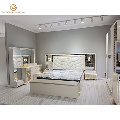Nordic Style Bed Luxury Bedroom Set Bedroom Furniture Bed Wardrobe Bedside Table Dressing Table BestSuppliers
