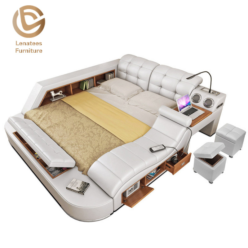 hot sale modern nice design high quality upholstered platform bed bedroom multifunctional bed furniture