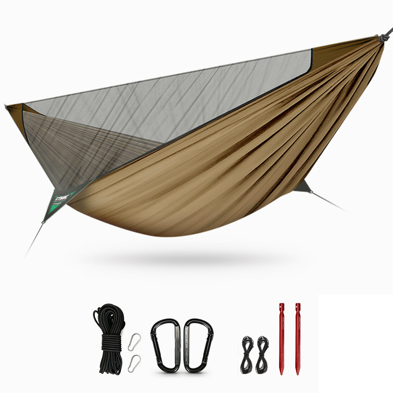 Wholesale Outdoor Camping Portable Parachute Lightweight Sleep Nylon Hammock With Mosquito Net/