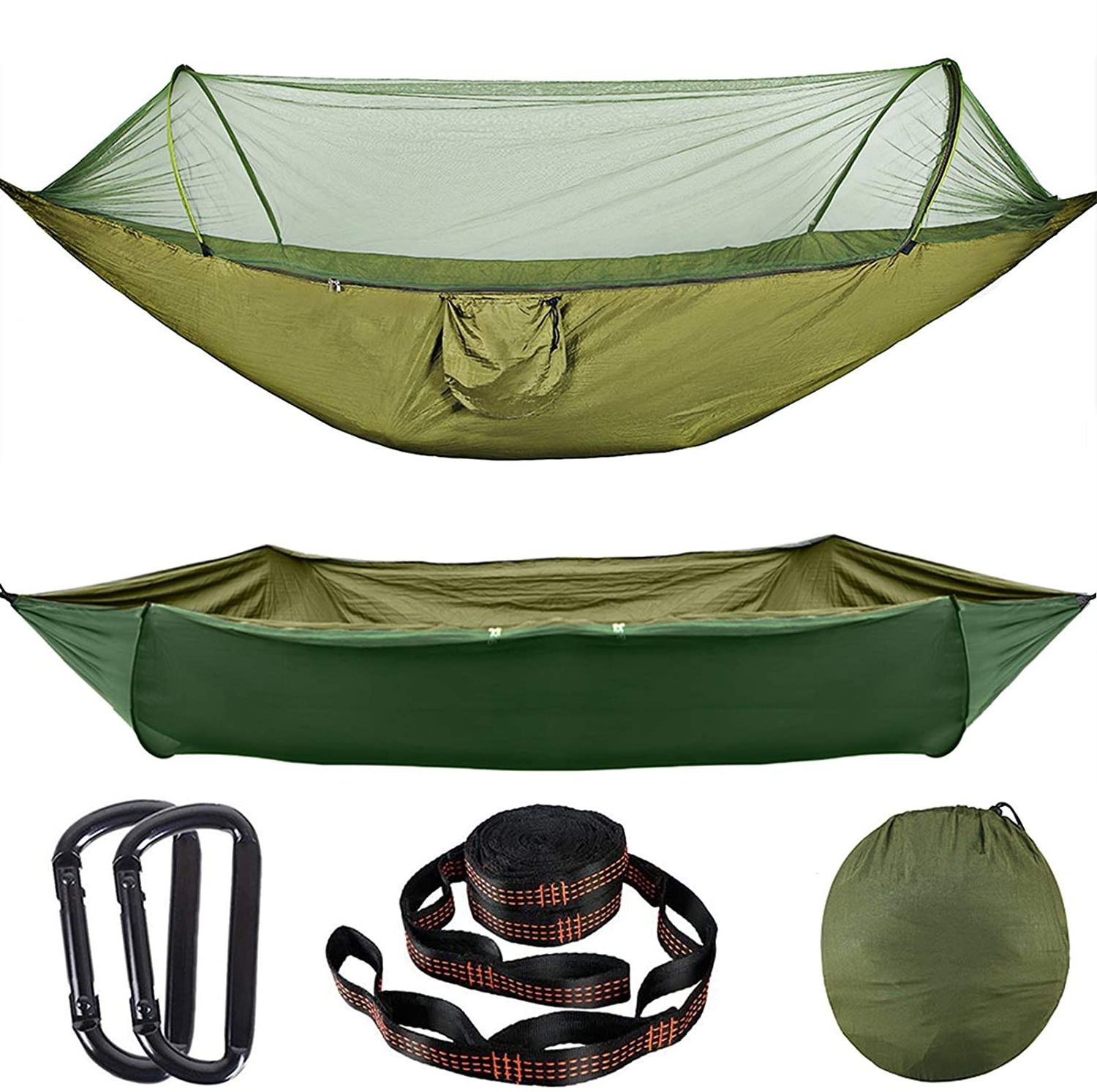 Adjustable Hammock With Mosquito Net Outdoor Camping Hammock Swings With Well-designed Pockets/