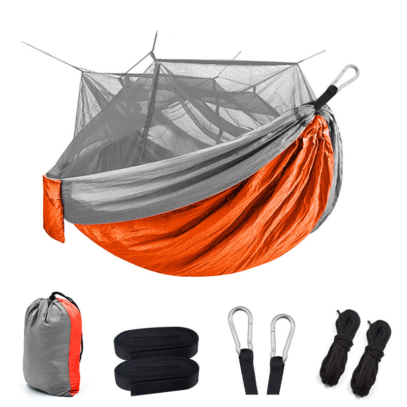 Adjustable Hammock With Mosquito Net Outdoor Camping Hammock Swings With Well-designed Pockets/