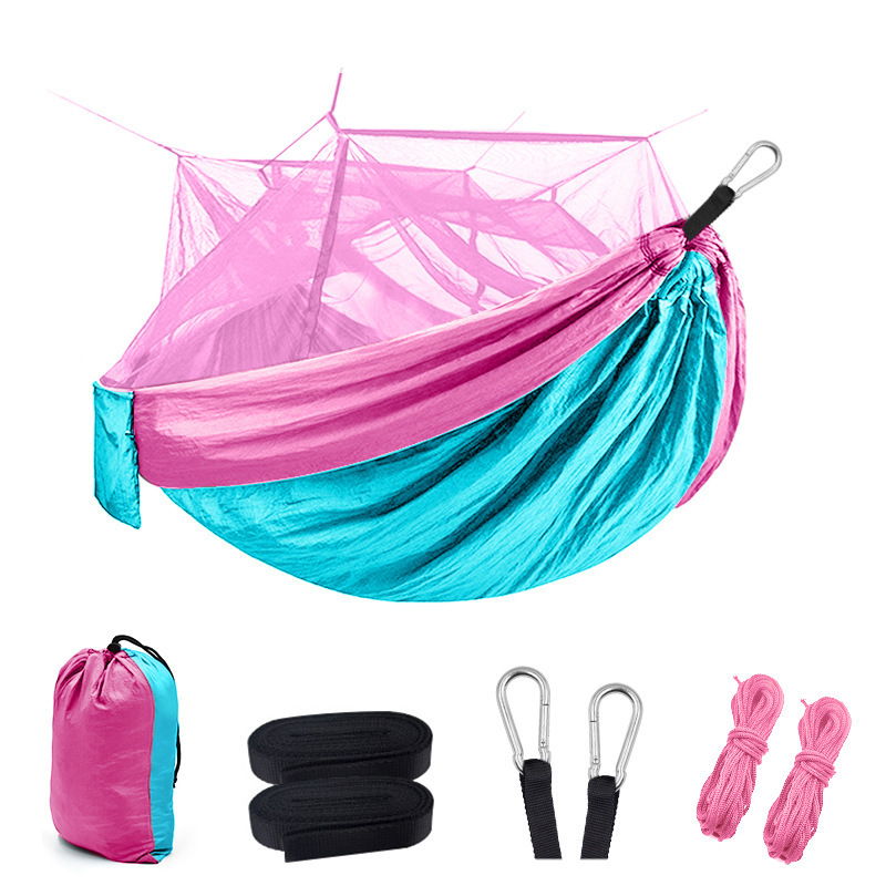 Adjustable Hammock With Mosquito Net Outdoor Camping Hammock Swings With Well-designed Pockets/