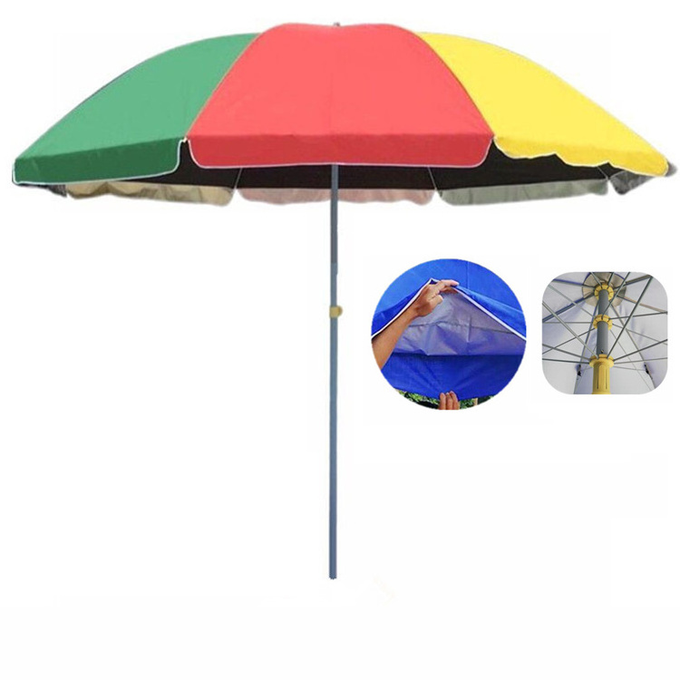 Manufacturer Wholesale Promotion Portable 2m Hand Painted Rainbow Colorful Extra Large Beach Umbrella Parasol And Chair/