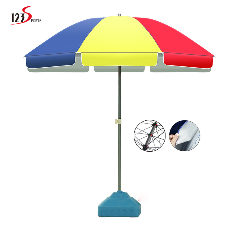 Manufacturer Wholesale Promotion Portable 2m Hand Painted Rainbow Colorful Extra Large Beach Umbrella Parasol And Chair/