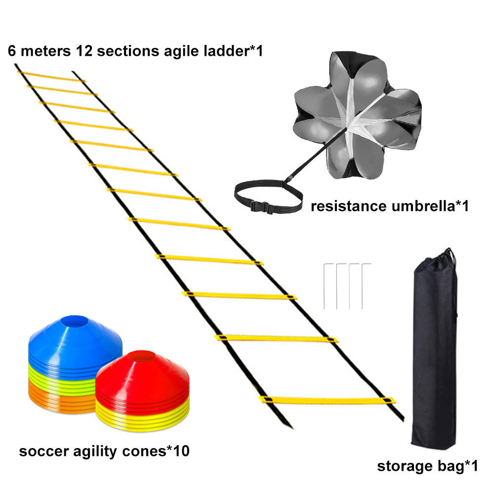 Speed Soccer Football Agility Ladder Agility Equipment Training Set Cones Fitness Running Speed Training Resistance Umbrella