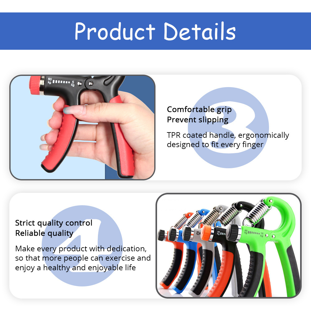 Factory Price Finger Exerciser Grip Strength Machine Hand Grip Strength Dynamometer Wrist Metal Spring Hand Grip Strength Set