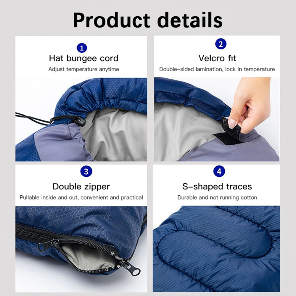 Wholesale Keep Warm In Cold Winter 1.8kg Waterproof Camping Hike Sleeping Bag for 1.8 m Height