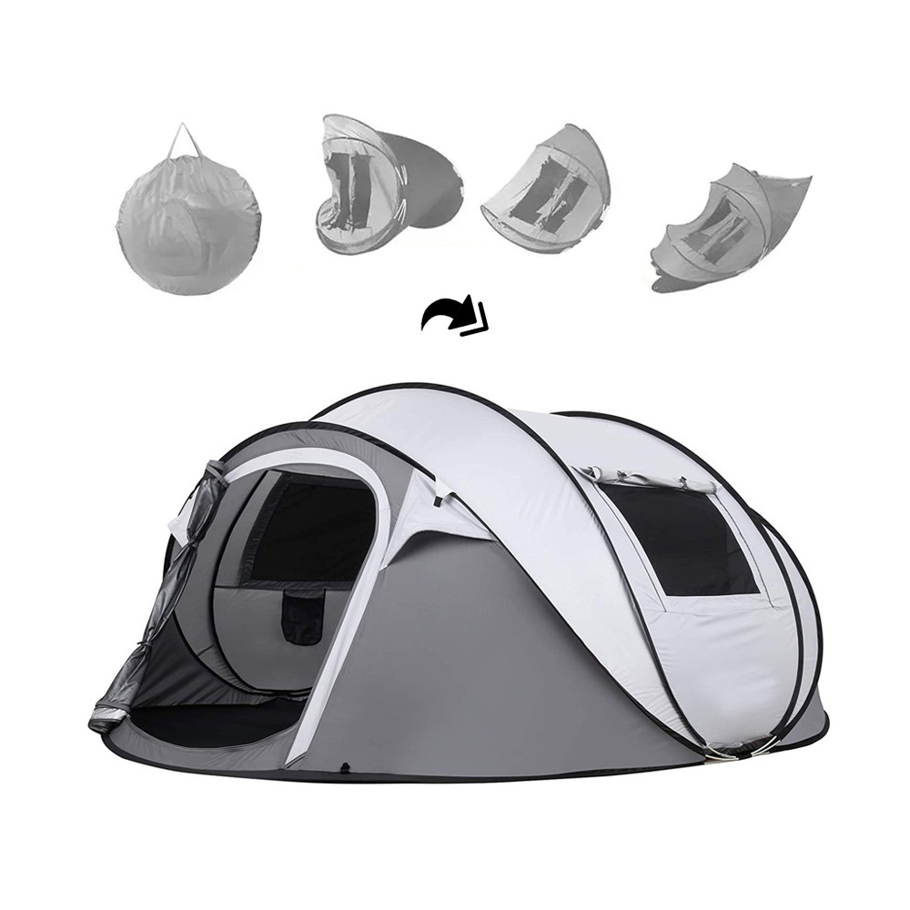 Open-In One Second Custom Logo Pop-Up Camping Tent Family Tents Outdoor Camping Hiking Traveling Easy Setup Made Oxford Canvas