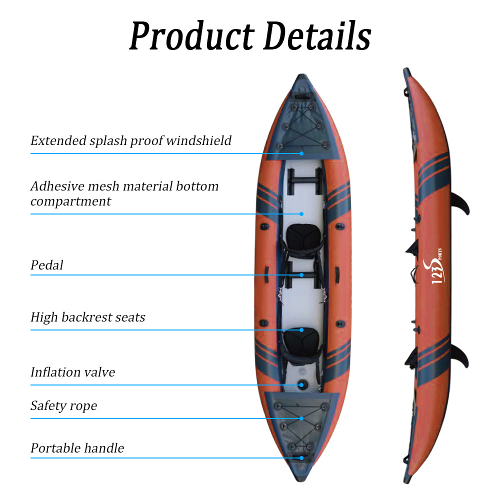 2023 Hot Seller 3.8Mx95Cm 2 Person Outdoor Lake River Sport Fishing Rib Inflatable Boats From China Canoe Kayak Speed Raft Kaya