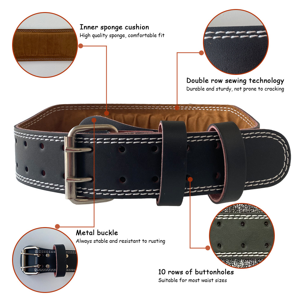 Custom Logo Polyfoam Weight Lifting Belt 4Inch Gym Fitness Training Padded Curved Leather Belt With Protection Function