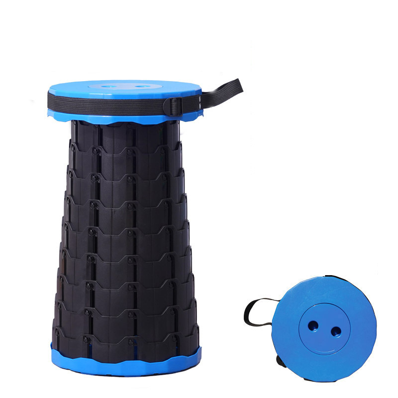 Easy Telescopic Round Portable Retractable Plastic Camping Gardening Folding Stool Retractable stool