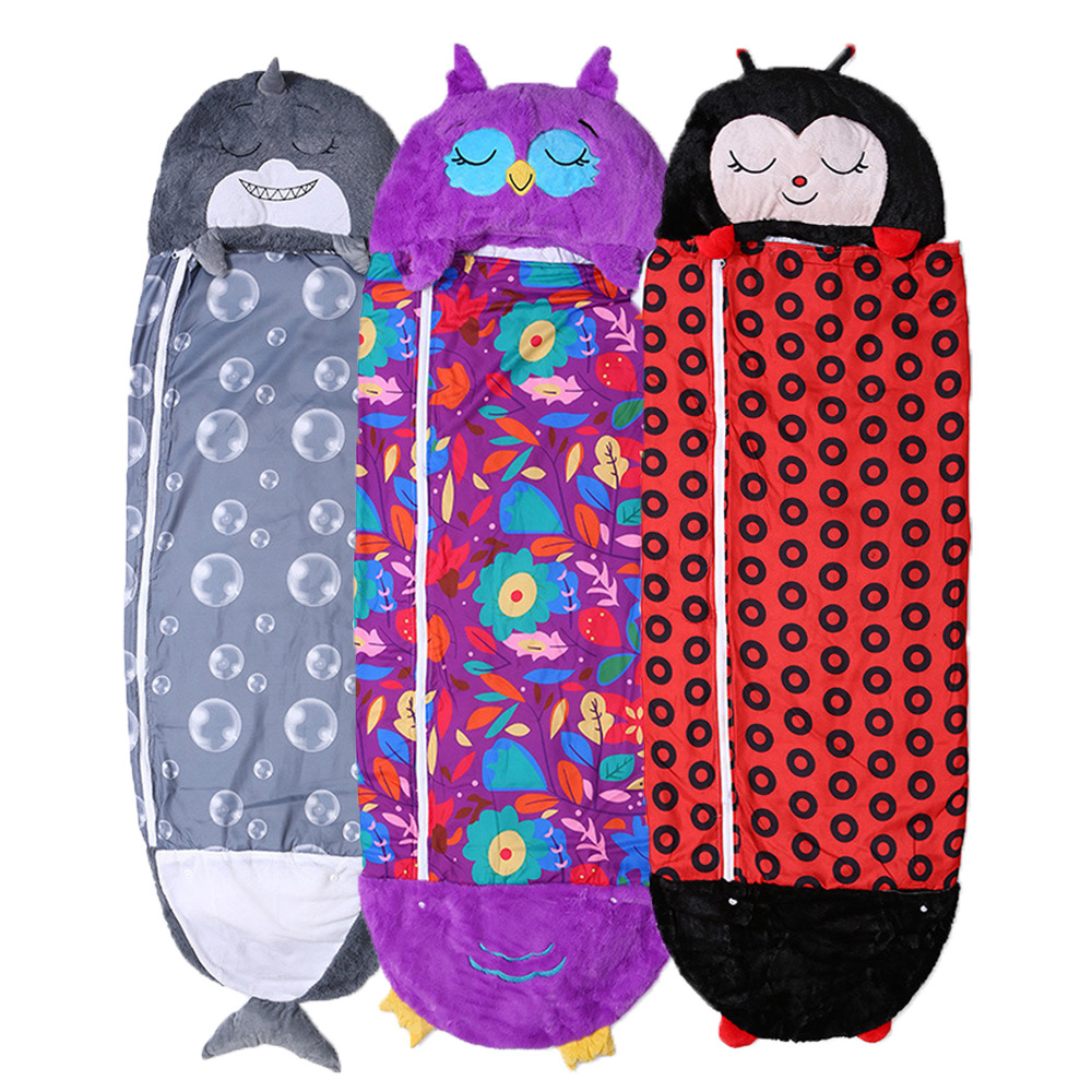 2022 Hot Sale Plush Cute Toy Animal Cartoon 4 Seasons Kids Sleeping Bag  For Children With Carry Bag