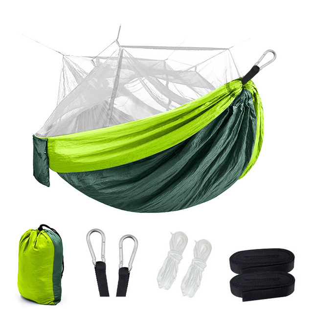 High Quality Custom Outdoor Durable Parachute Camping hammock With Tree Straps and Mosquito net