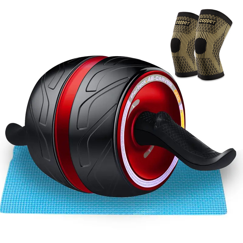 Chinese Manufacture Hot Sale Indoor Exercise Machine Ab Coaster Gym Fitness Resilient Abdominal Roller Wheel With Knee Support