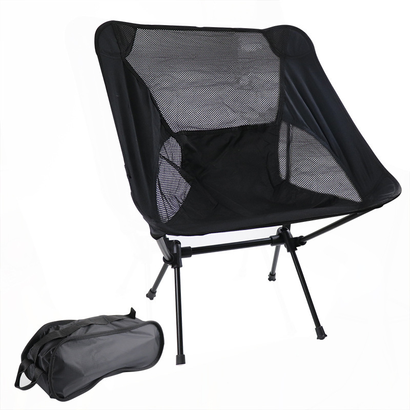 Heavy duty Outdoor Camping Backpacking moon Compact Portable Folding Chairs with Side Pockets Packable Lightweight chair