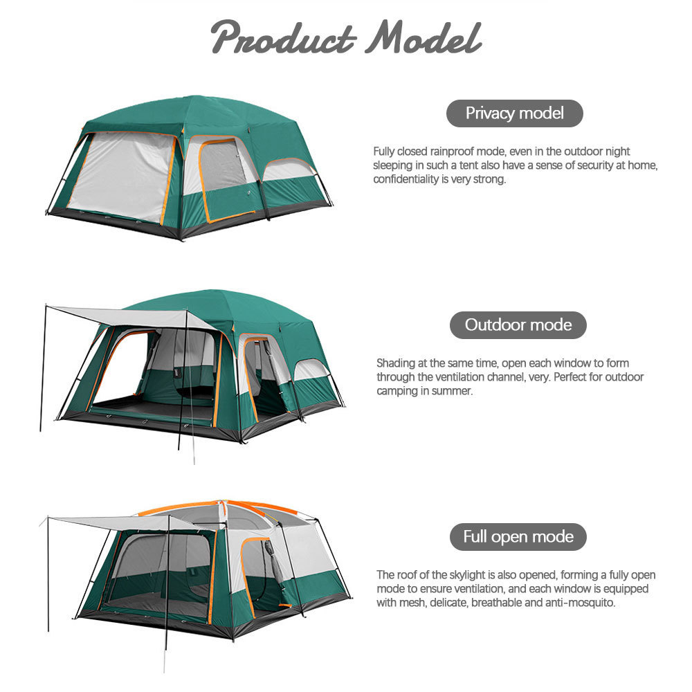 High Quality Automatic Two Room Waterproof And Sunscreen With Large Space Camping Tent For Family Camping