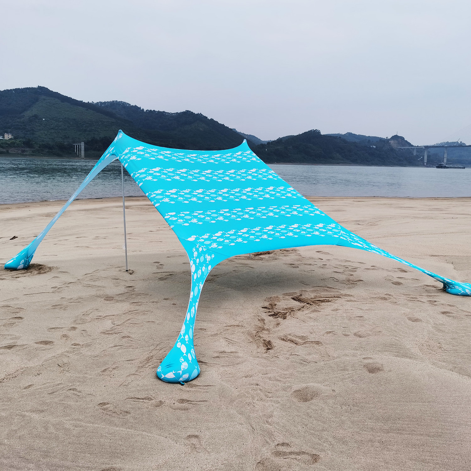 Customization Parasol Sun Shade Sunshade With Sandbag UV Protection Outdoor Beach Tent Sun Shade Net Canopy Tent Outdoor/