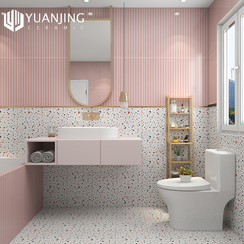 Bright Colored Terrazzo Tiles Full Polished Glazed Ceramic Tiles 300x600mm Kitchen Toilet Simple Bathroom Wall Tiles Non-slip