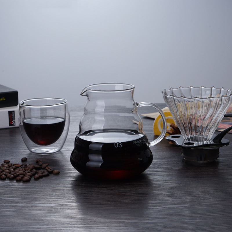 Wholesale Heat Resistant Borosilicate Glass Coffee Maker Pour Over Glass Cloud Coffee Pot