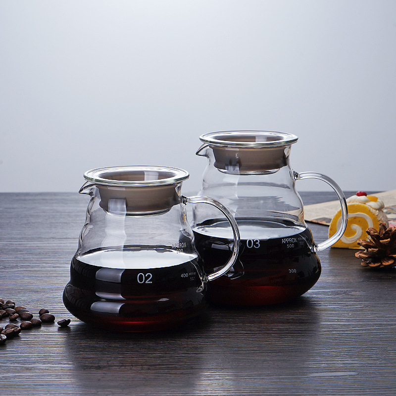 Wholesale Heat Resistant Borosilicate Glass Coffee Maker Pour Over Glass Cloud Coffee Pot