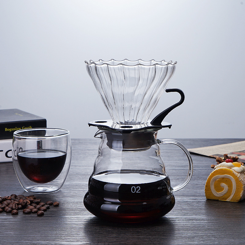 Wholesale Heat Resistant Borosilicate Glass Coffee Maker Pour Over Glass Cloud Coffee Pot