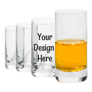 Bulk Shot Glasses 2.5oz 70ml Straight Tall Shot Glass Cocktail Liquor Evil Eye Glass Shot Tumbler Sublimation Thin Custom Made