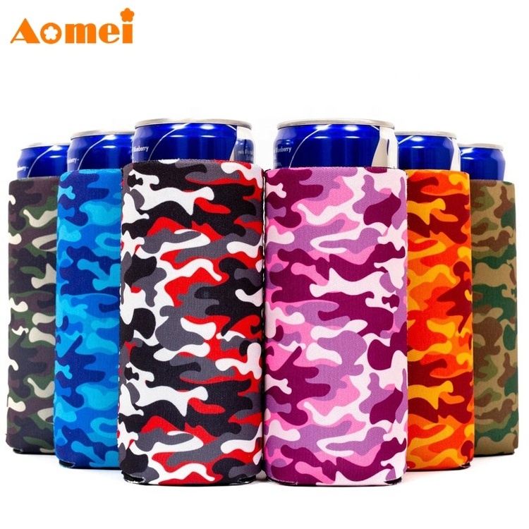 AOMEI Collapsible Insulated 12oz Can Cooler 3 5mm Made Wine Beer Bottle Sleeve Coozzie Neoprene Custom Logo Print Stubby Holder