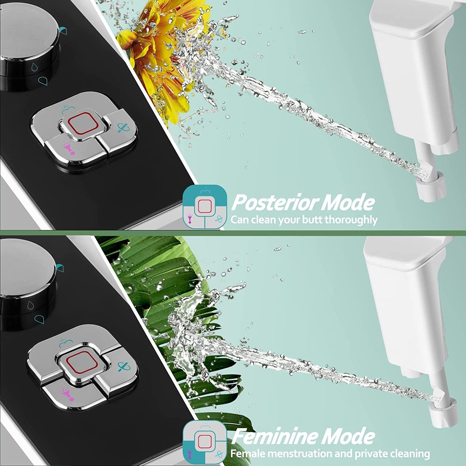 Cold Water Manual Clean Seat Attachment Bidet Sprayer Non-Electric Nozzle Self-Cleaning Toilet Bidet