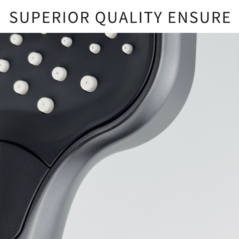 Wholesale Modern Luxury Bathroom Faucet Accessories Black Square Handheld Shower Head with Self-Cleaning Sprayer