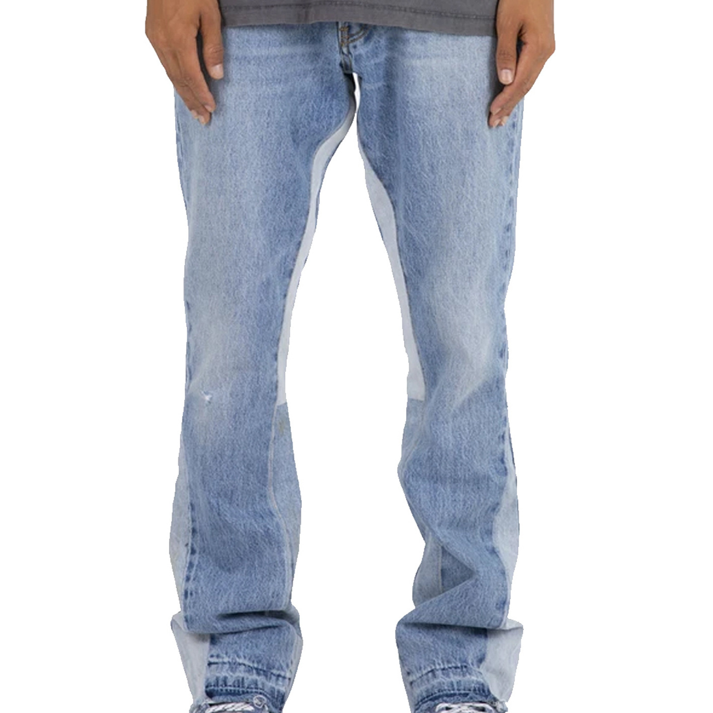 Wholesale Custom Streetwear Stacked Flare Jeans Blank Baggy Distressed Denim Pants A Pull On Classic Look For Men