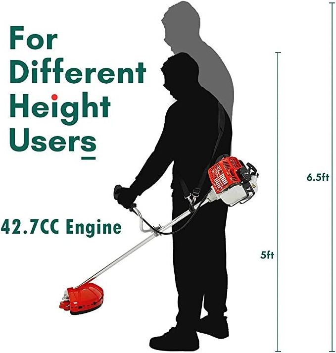 Portable Home Use String Trimmer 43cc Gas Brush Cutter Hedge Trimmer 2-Stroke  Cutter Grass Gasoline Chainsaw