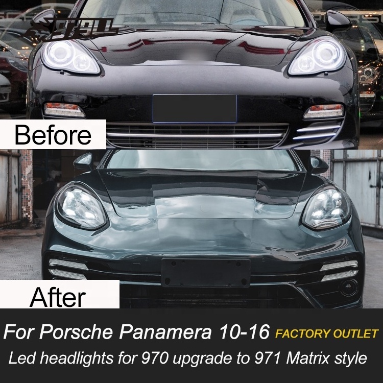 [1979LL]2016 2015 2011 2010 970 car lights upgrade to 2023 matrix pdls led headlights for Porsche panamera 970.1 970.2