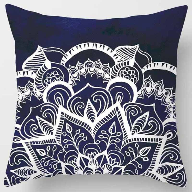 Ramadan Mandala Print Pillowcase Mandala Flower Peach Velvet Soft Sofa Pillow Case Cushion Cover