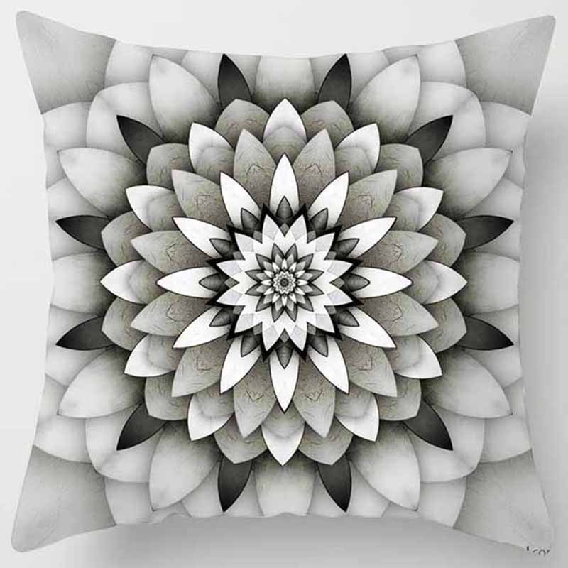 Ramadan Mandala Print Pillowcase Mandala Flower Peach Velvet Soft Sofa Pillow Case Cushion Cover