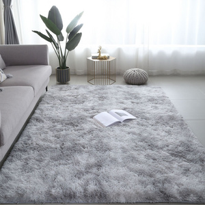 SUPER Soft Luxury Modern Living Room Tie Dye Fluffy Carpet Mat PV Fur Shaggy Area Rug for Living Room Bedroom