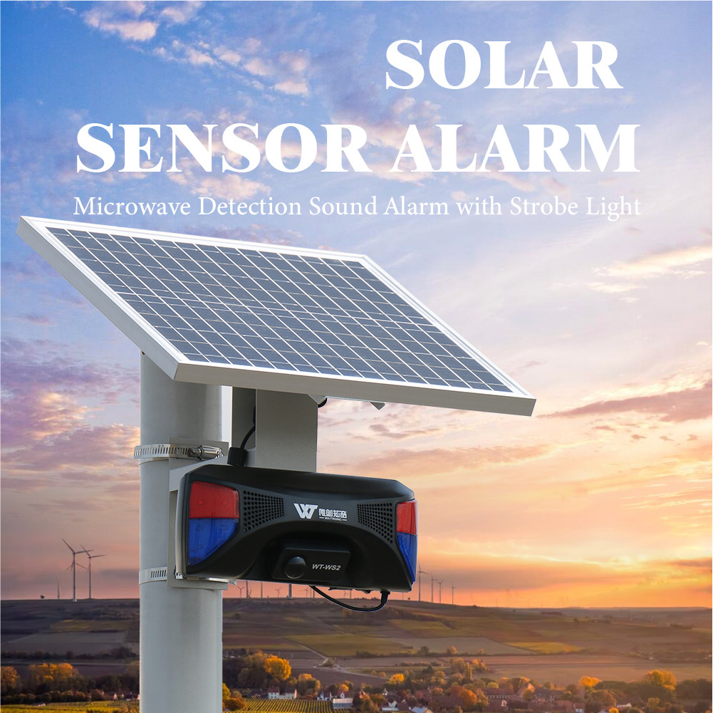 Waterproof Voice Music Alert Player Infrared Sound and Light Microwave Motion Sensor Outdoor Solar Safety Alarm System