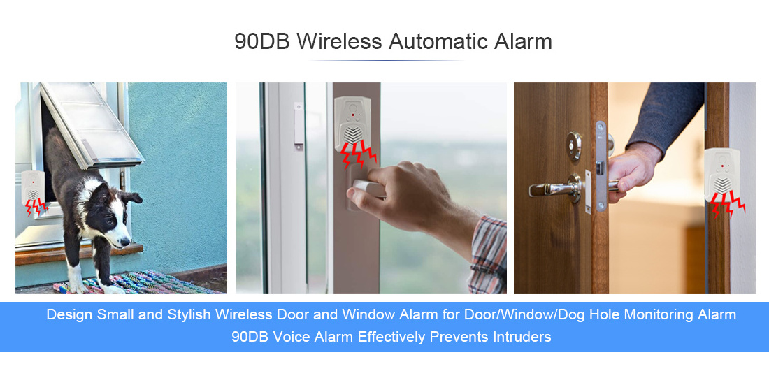 Wireless Security Anti Theft Magnetic Contact Home Alarm System Door Window Sensor Alarm with DIY Voice