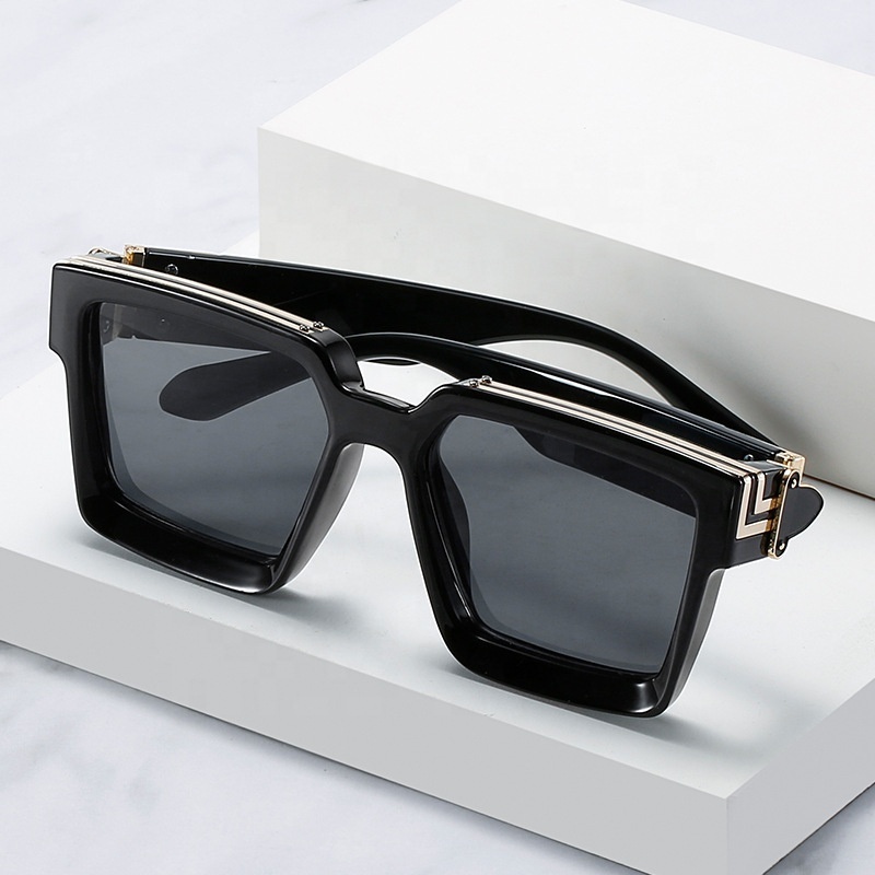 Wholesale hot sale fashion square luxury women's custom Logo shades sunglasses for men 2024